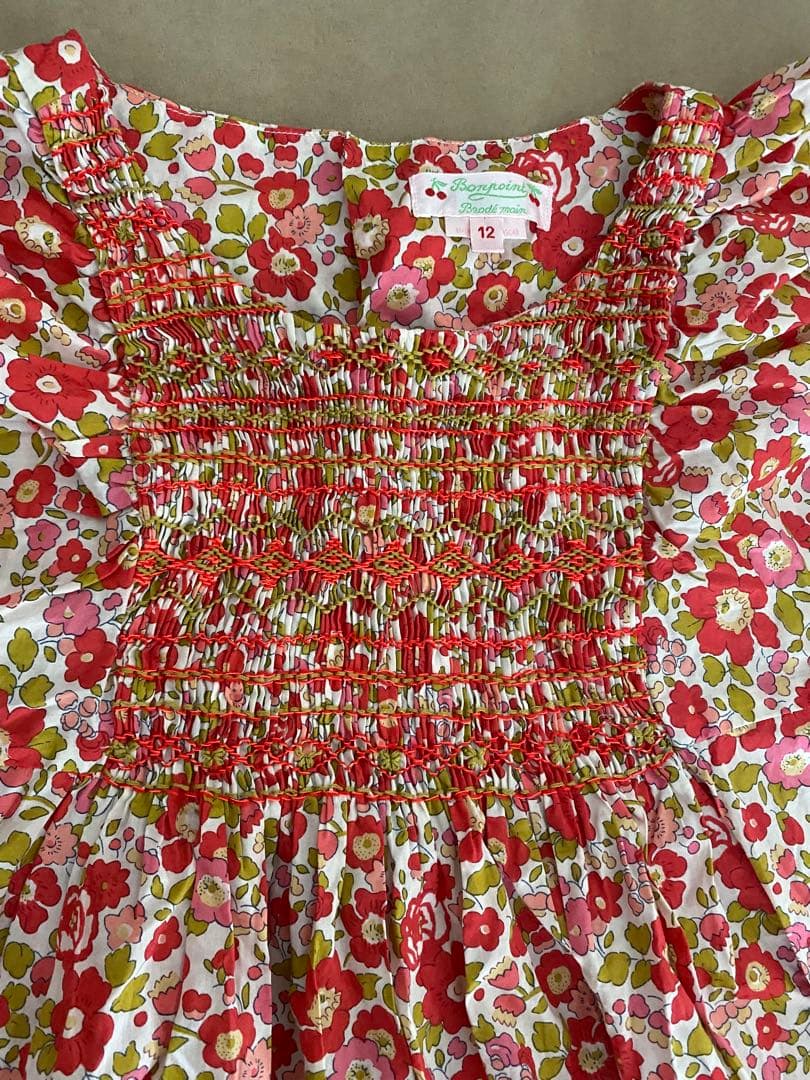 最終値下げ　ボンポワン　ベッツィ　リバティー　スモッキング　ワンピース 12歳