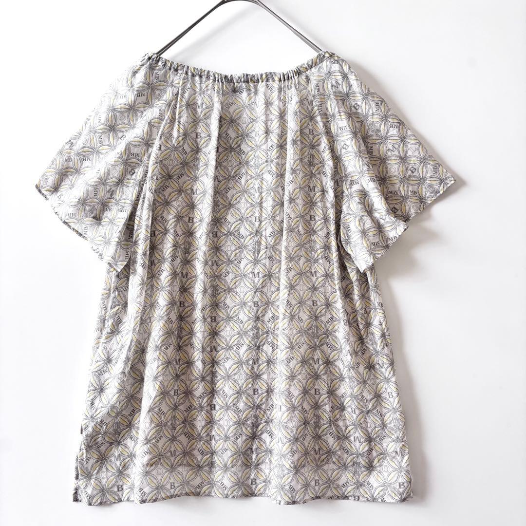 [美品]MORABITO モラビト ブラン♪ロゴ ブラウス