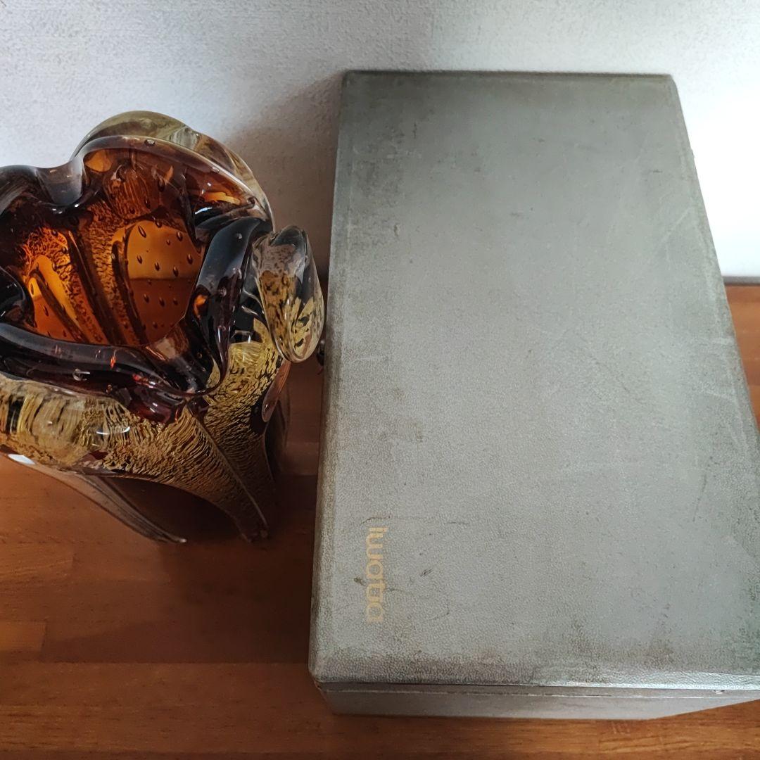 新品　岩田ガラス　花瓶　アーバン色