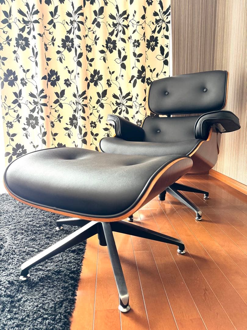 【美品】 イームズ リプロダクト ラウンジチェア アームチェア オットマン付き