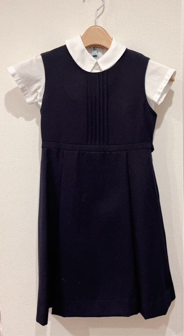 お受験用ノースリーブワンピース125とボレロ120+白シャツ+セーター付き