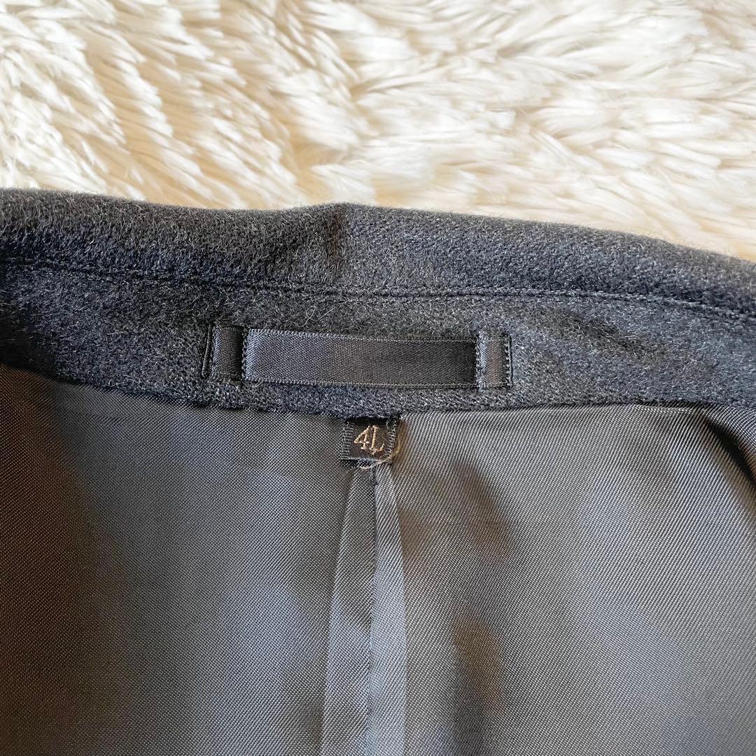 美品✨カシミヤ100％ ロング マキシ丈 チェスターコート 比翼 グレー 4L