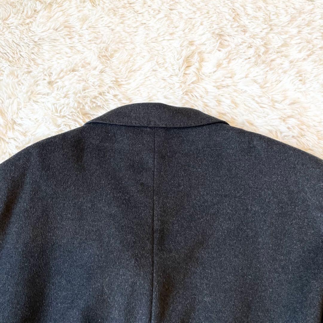 美品✨カシミヤ100％ ロング マキシ丈 チェスターコート 比翼 グレー 4L