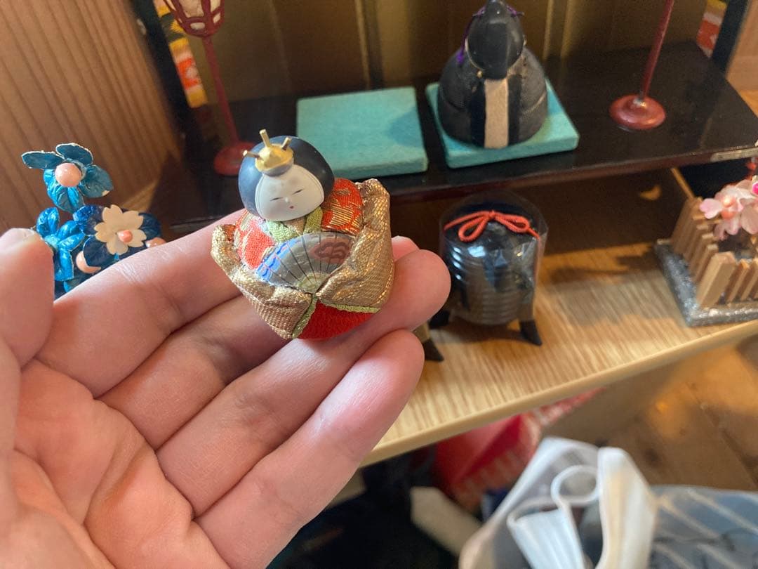 古い小さな雛人形、雛道具セット　アンティーク