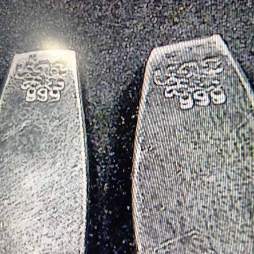 シルバースプーン　２本　手彫り仕上げ