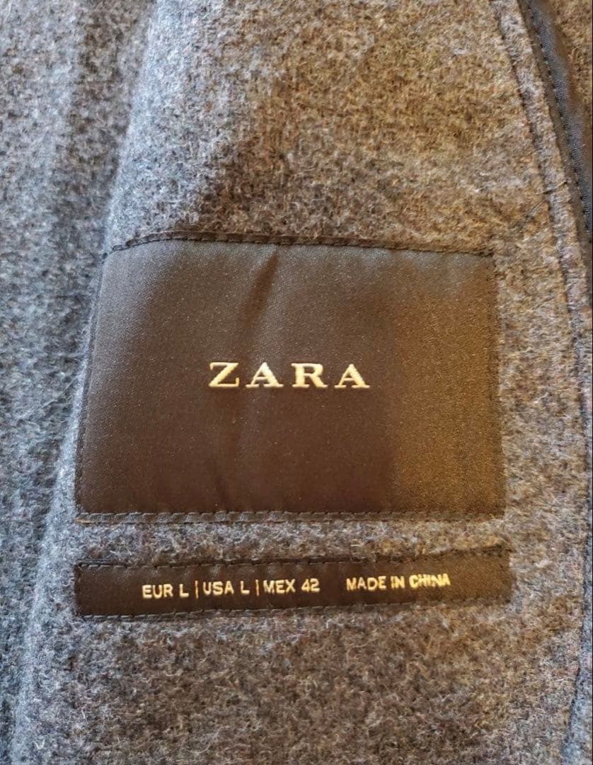 【完売品/希少】ZARA タータンチェック チェスターコート ウール混 赤 L