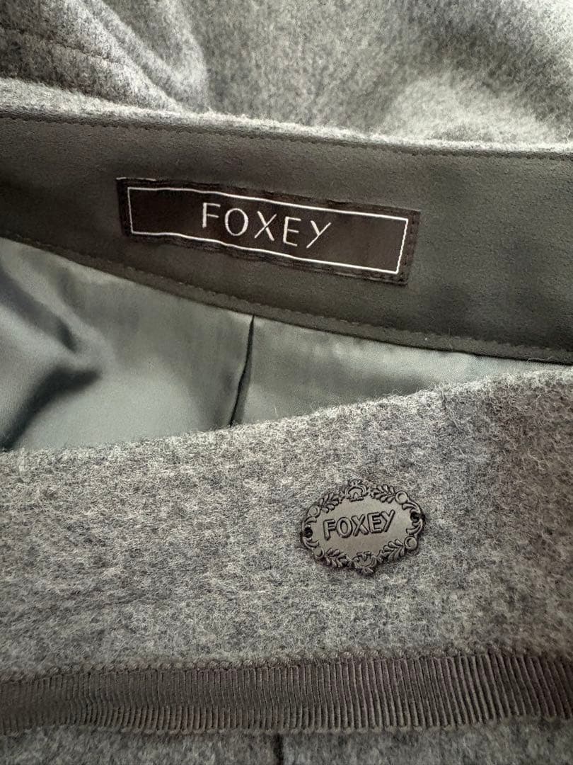 foxey フォクシー　ウール　スカート　グレー　38