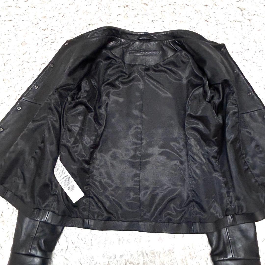 美品 コントワーデコトニエ レザージャケット シルバーボタン ラム ノーカラー