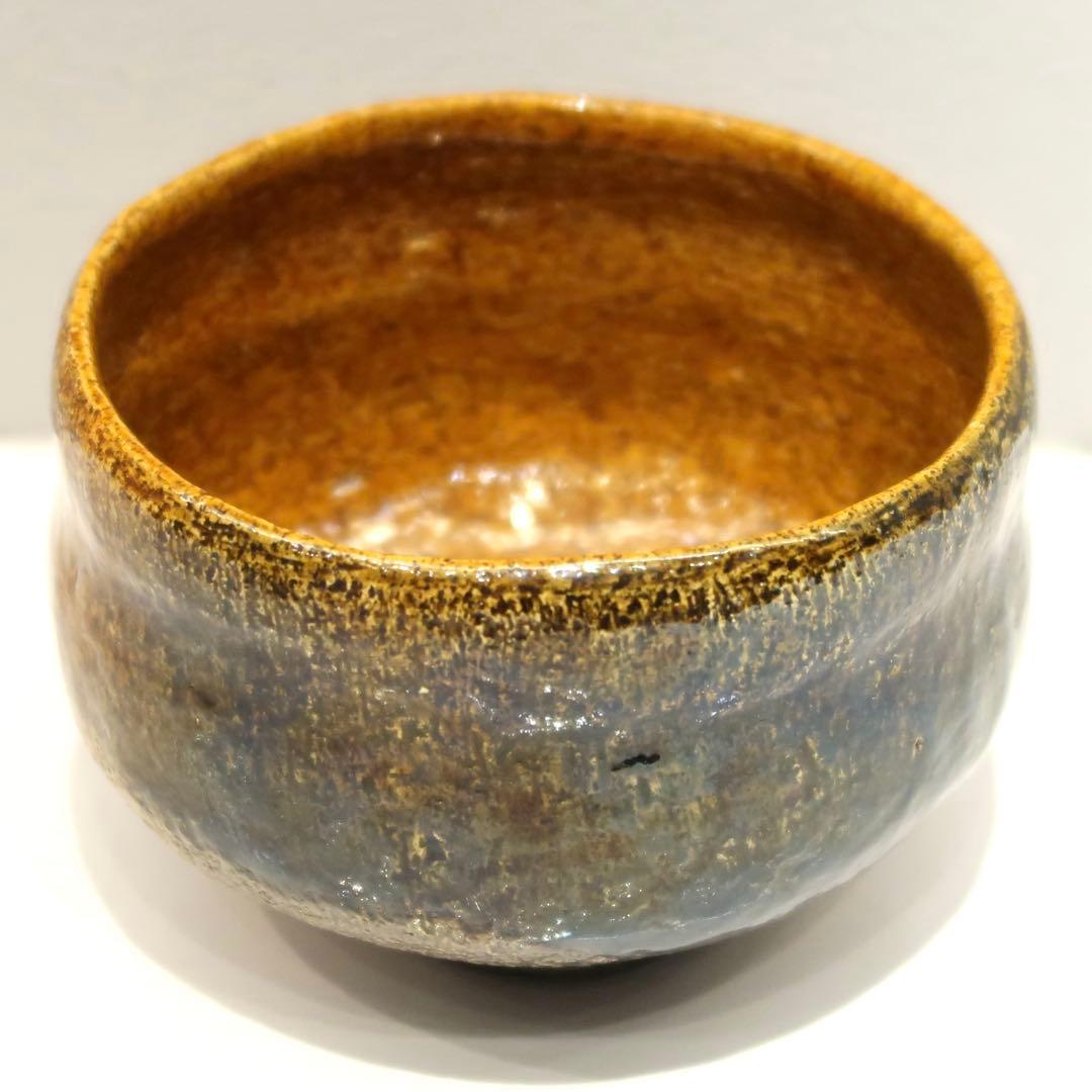 【茶道具】香野壮明作　梅山窯　大樋焼飴茶碗