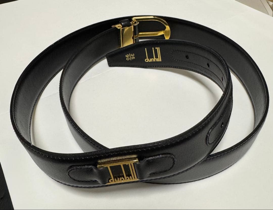 dunhill ブラック ベルト 36