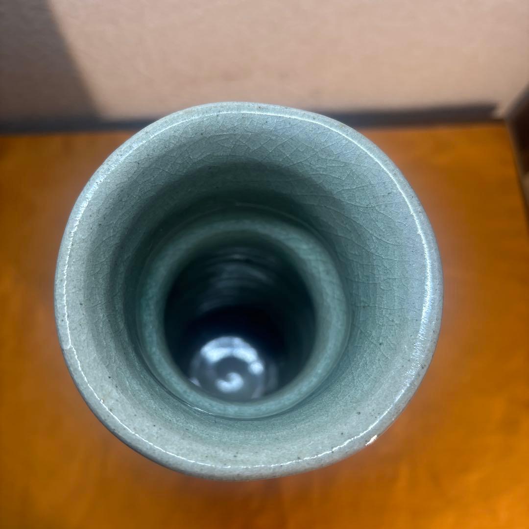 諏訪蘇山　 耳付 花入　 共箱