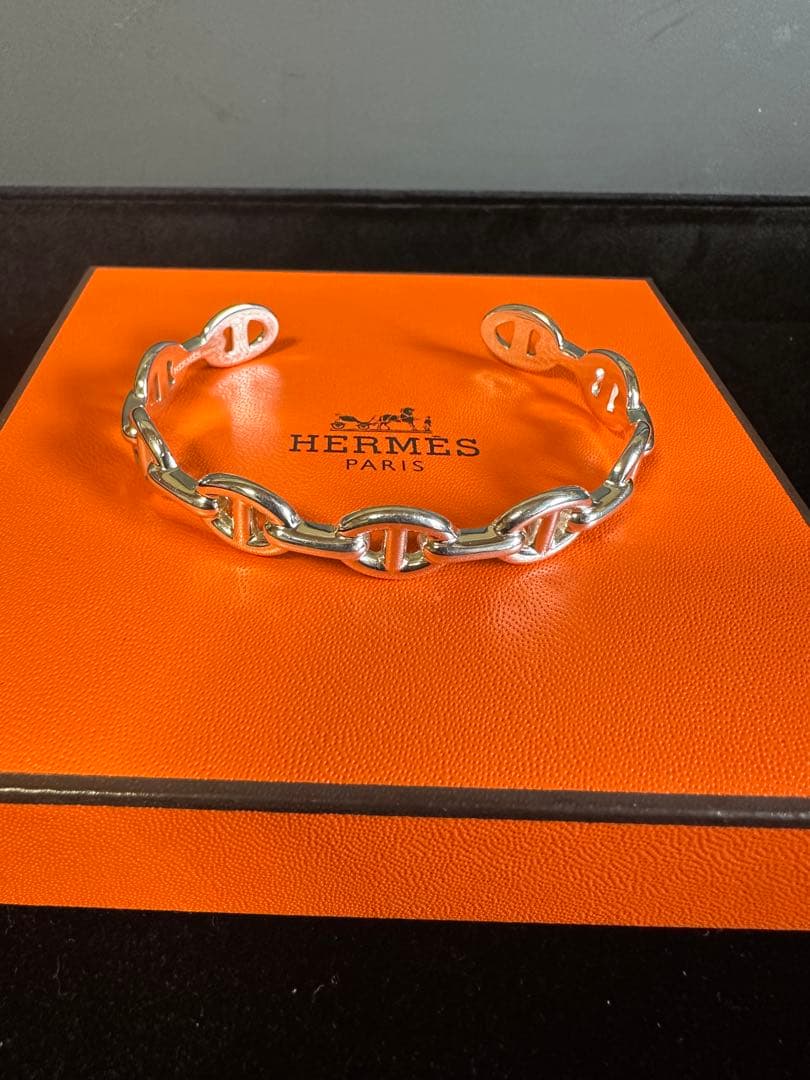 未使用 HERMES エルメス　アンシェネ　バングル　LG シェーヌダンクル