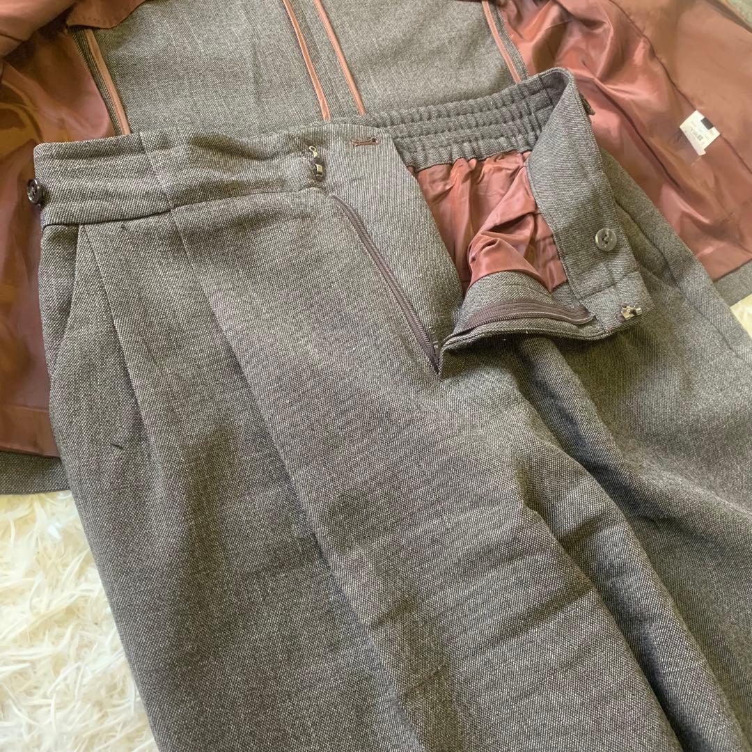 グリーンレーベル　シャークノーラペル セットアップ　ウォッシャブル　パンツスーツ