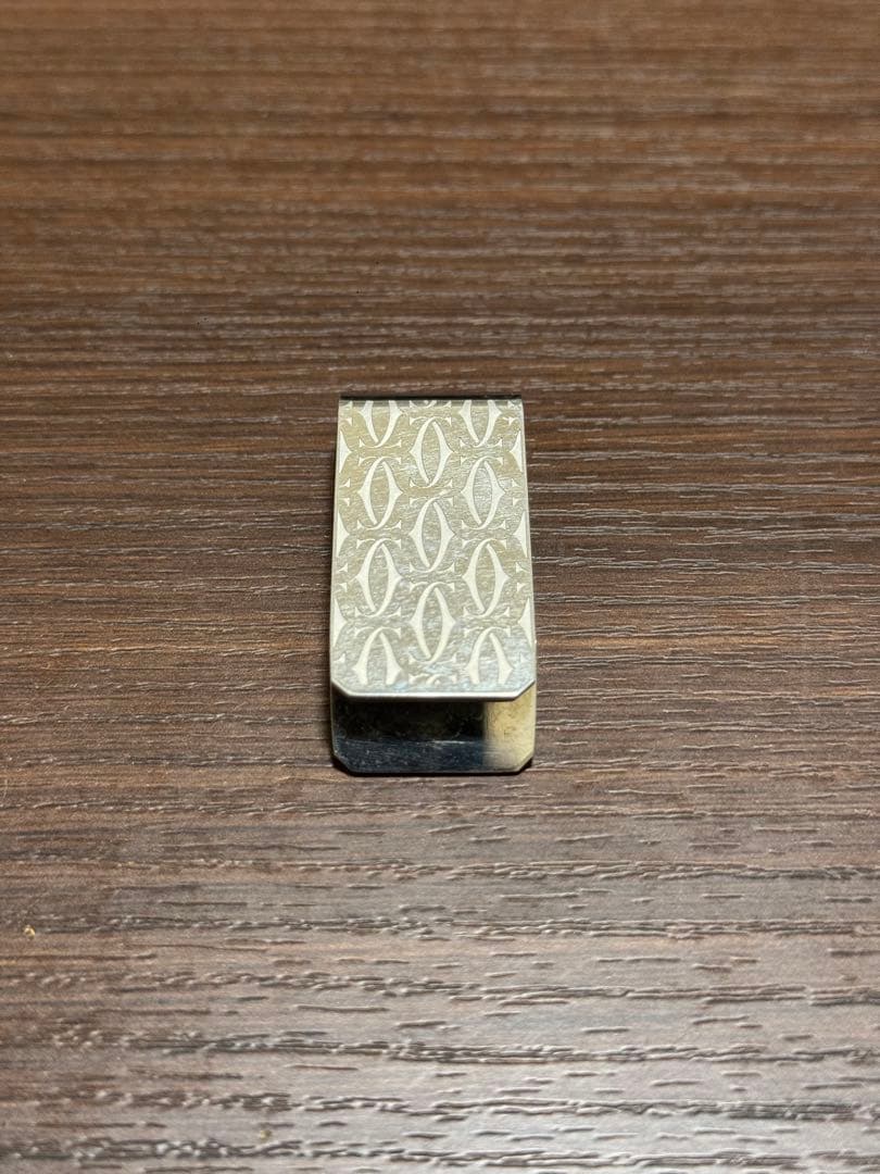 【美品】Cartier カルティエ マネークリップ シルバー ロゴ柄