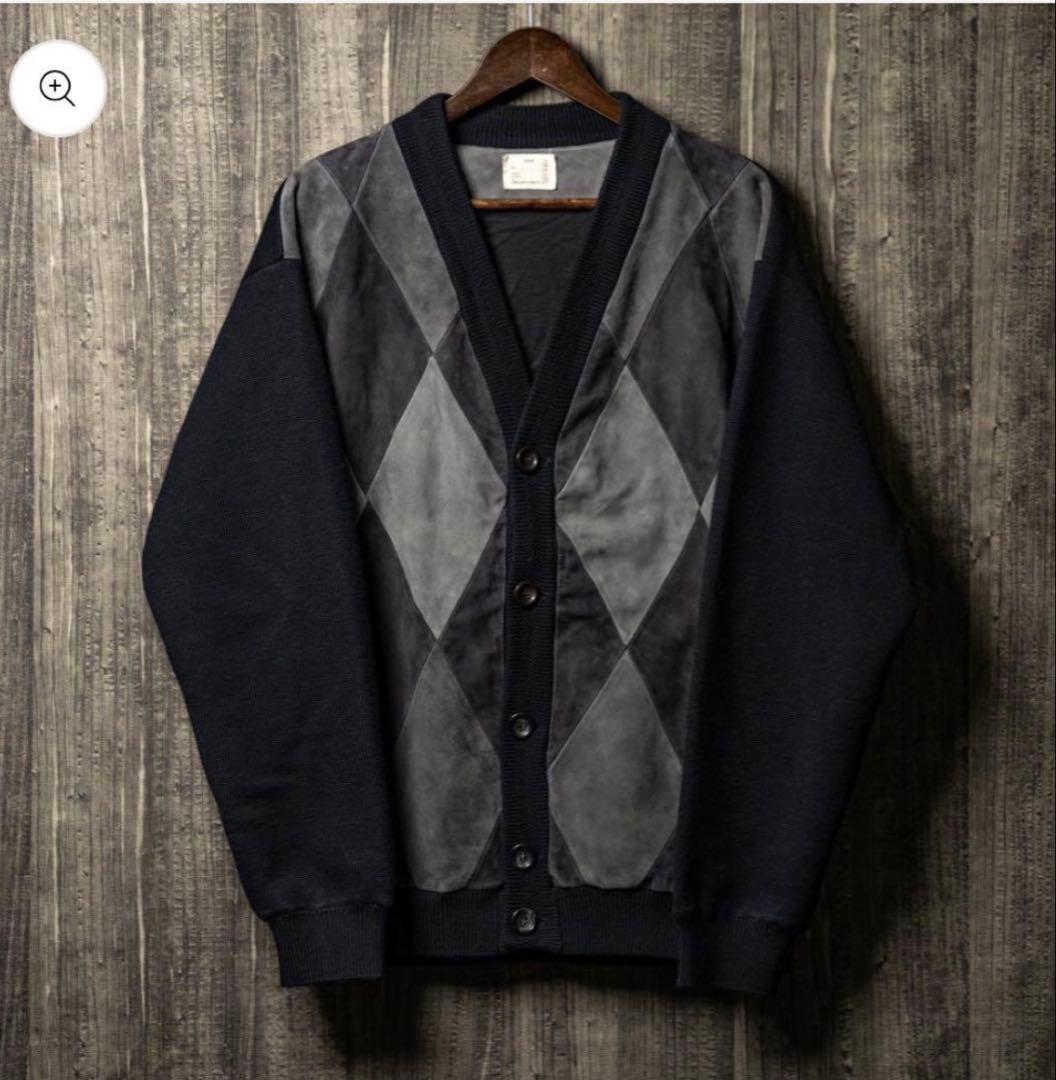 トップス pablo vinci Leather patch cardigan Gray