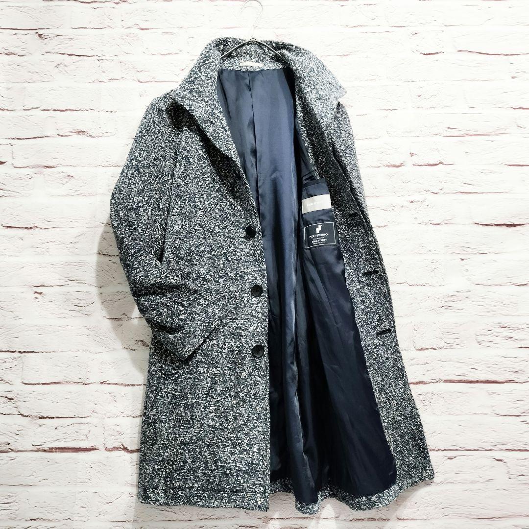 【美品】HIGHT STREET イタリアンカラー ツイード トレンチコート