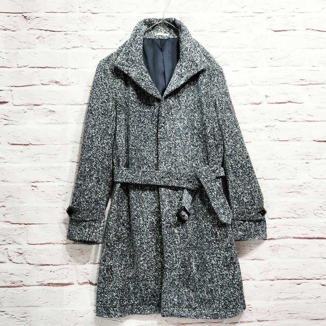 【美品】HIGHT STREET イタリアンカラー ツイード トレンチコート