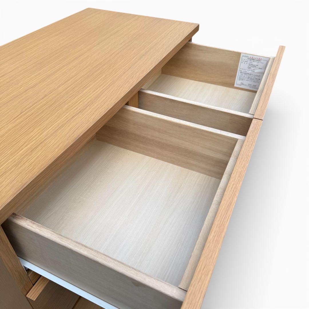 【美品】無印良品　オーク材　6段 チェスト 廃盤 脚付　北欧　幅80cm