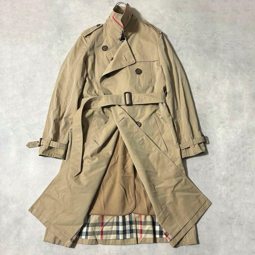 バーバリーロンドン トレンチコート ロング メガチェック ライナー ベルト L