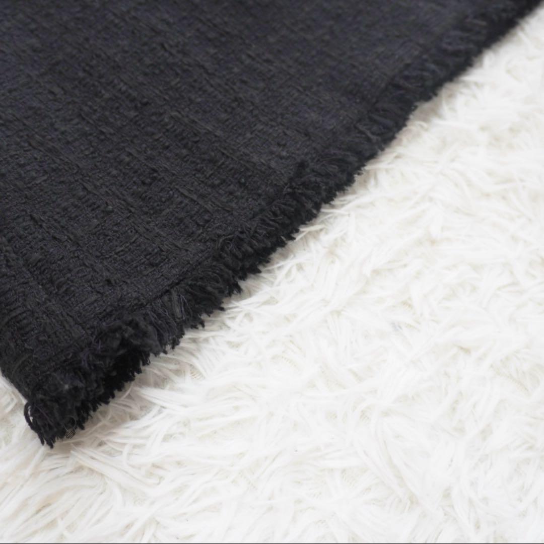 美品 アナイ ANAYI チェックツイードジャンパー　スカート ブラック 黒