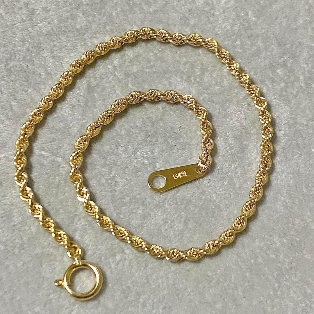 K18 ロープブレスレット　18cm 18金