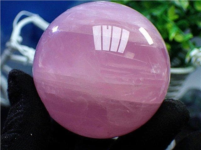 63MMAAA級家庭円満★天然紫ローズクォーツ丸玉YT4E1/170E17D