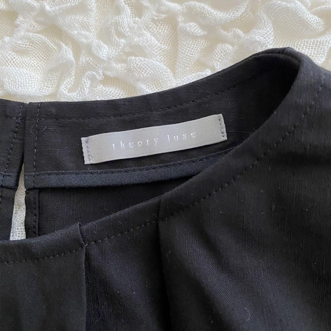 24SS theory luxe セオリーリュクス リネン混 ブラウス 黒 38