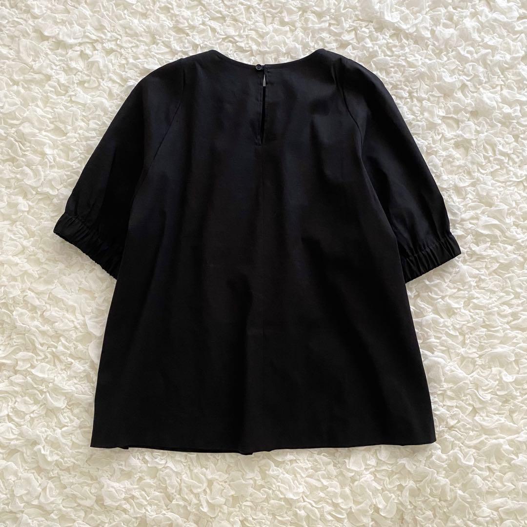 24SS theory luxe セオリーリュクス リネン混 ブラウス 黒 38