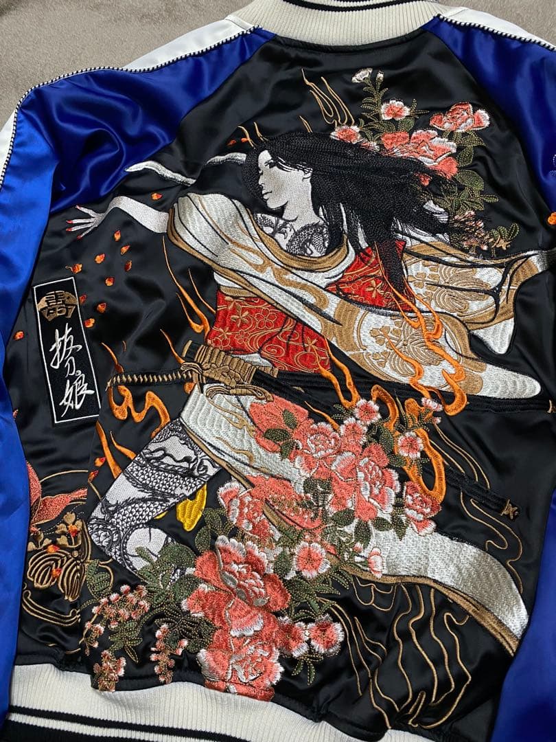 DEVINE 美品２面用 芸者龍 日本限定 unisex vintage サテン