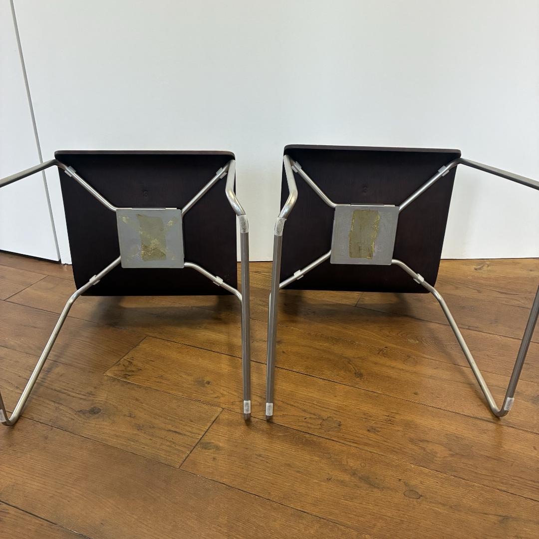 スタッキングチェア ダークウッド 2脚セット