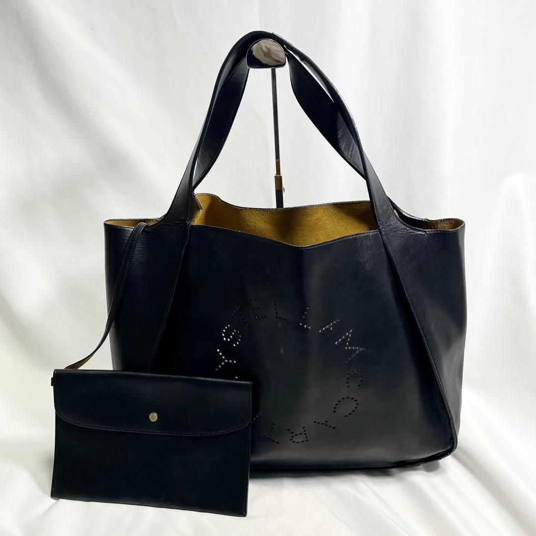 ステラマッカートニー モス トートバッグ ロゴ A4可 レザー ポーチ 大容量