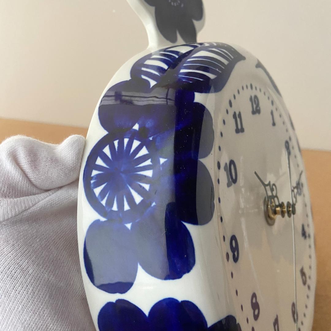 ◇電波時計取替済◇ ARABIA GOG 北欧ヴィンテージ 青 壁掛け時計