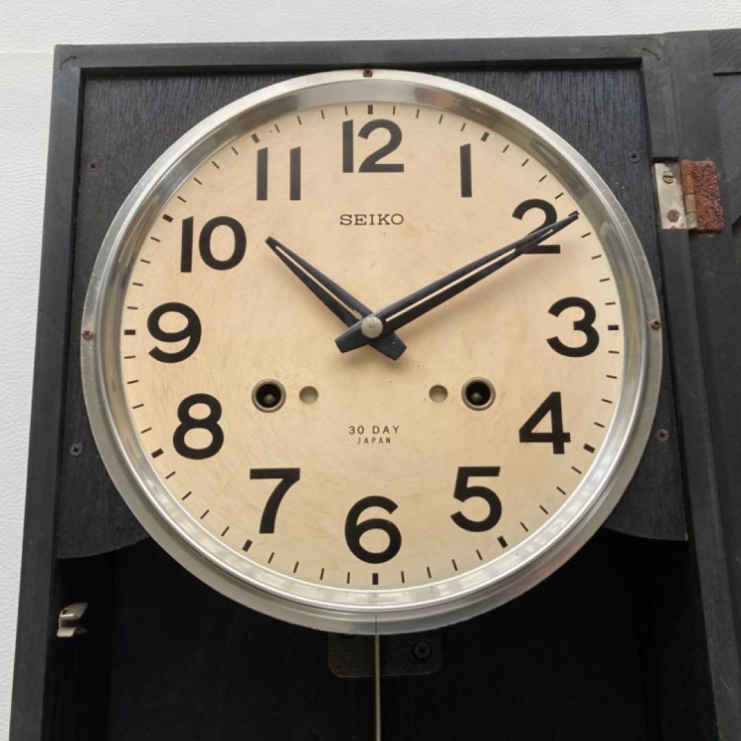 SEIKO セイコー 振り子時計 掛け時計 柱 木製 当時物 昭和レトロ 稼働品