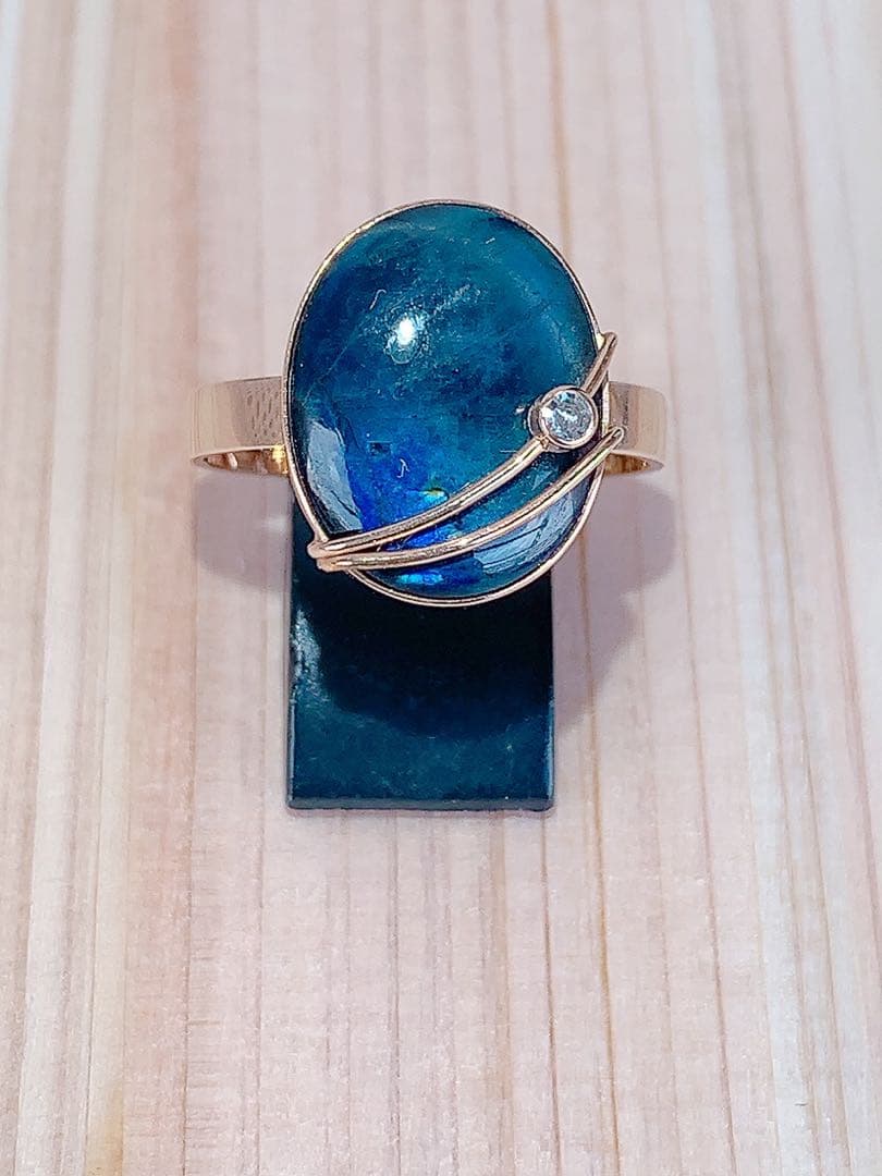 《超希少》Kaunis Koru リング14K＋スペクトロライト＋ダイヤモンド