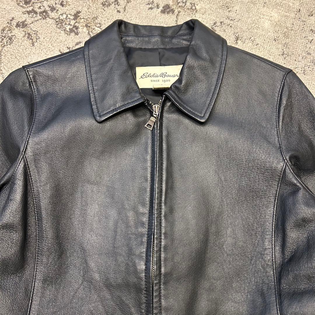 美品　90s EDDIE BAUER single leather jacket