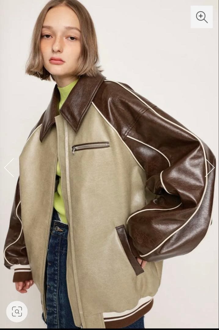 SLY LINE FAUX LEATHER ブルゾン