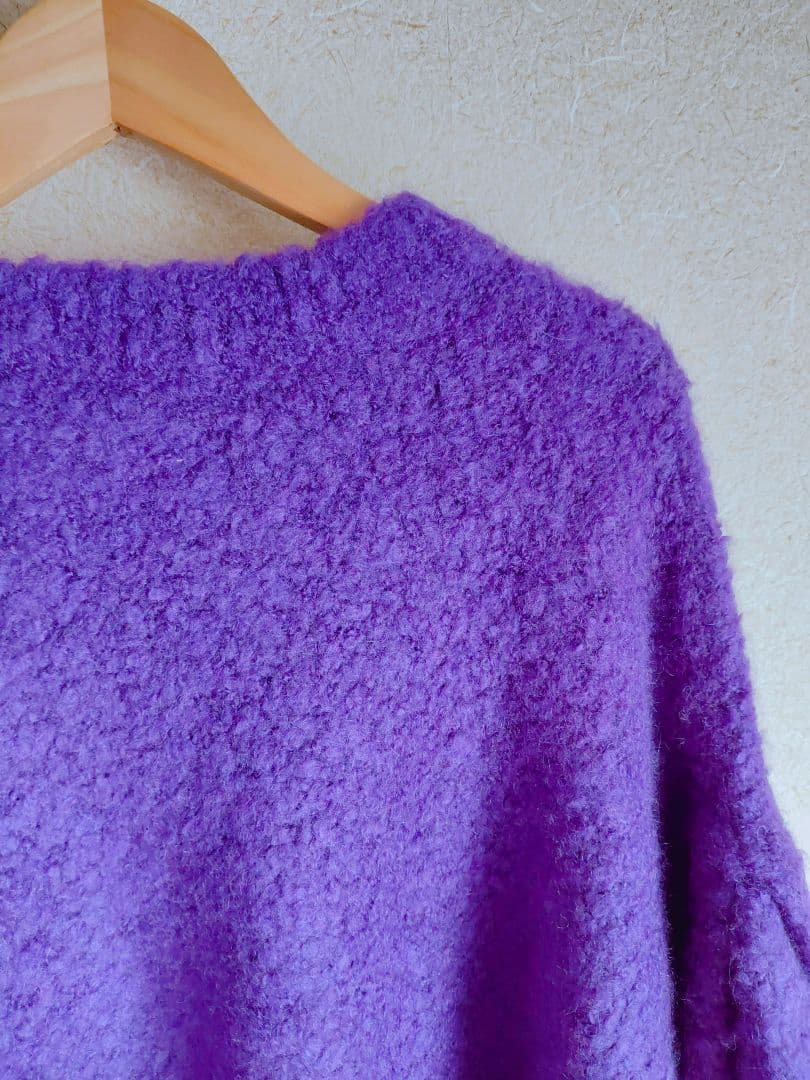 ESTNATION ブークレーカシミヤクルーネックニット　アルパカ　シルク　紫