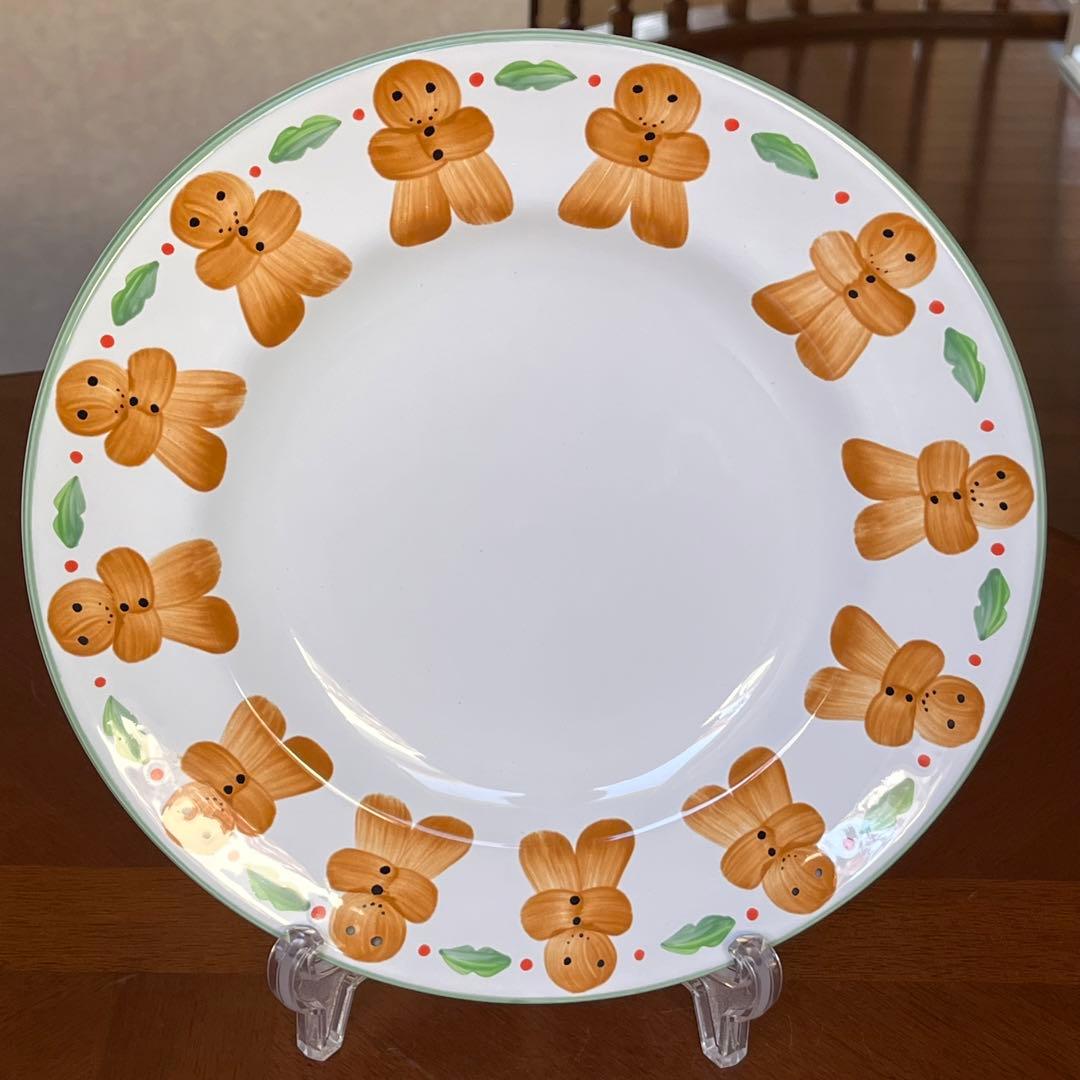 【レア美品】ヘレンドビレッジポッタリー★ジンジャーブレッドマン★手描きプレート