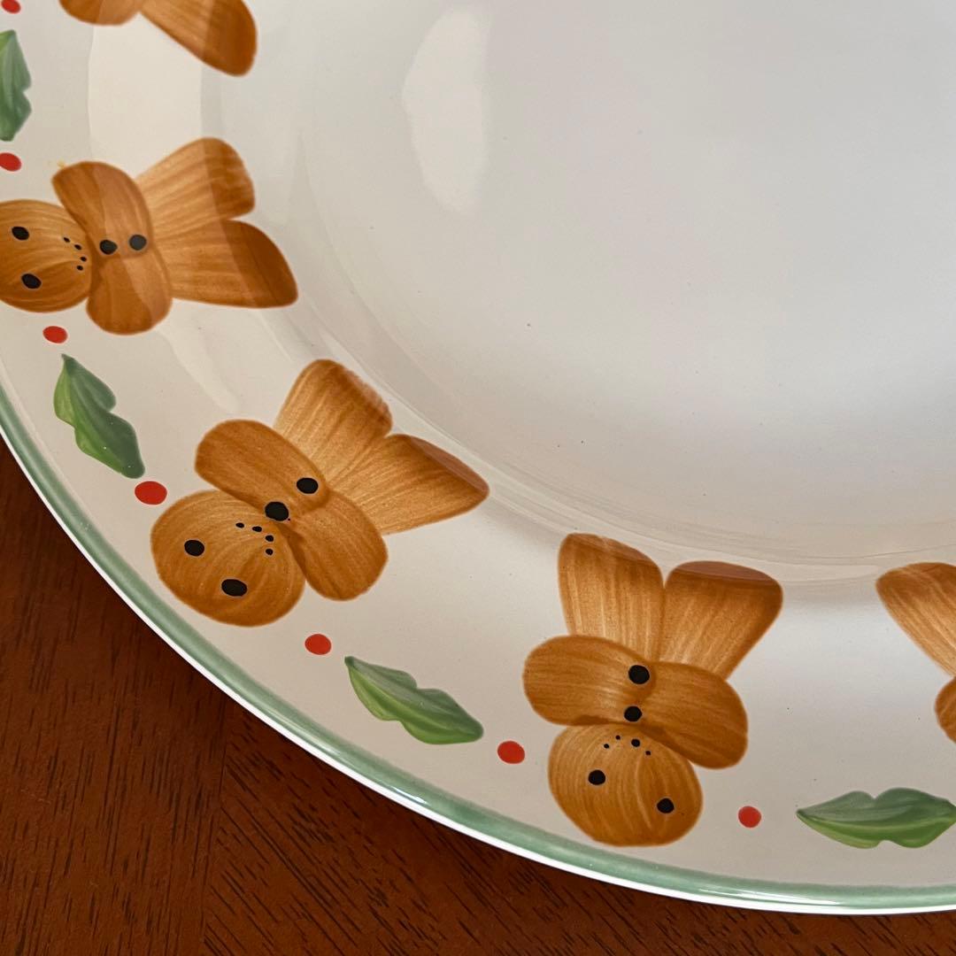 【レア美品】ヘレンドビレッジポッタリー★ジンジャーブレッドマン★手描きプレート