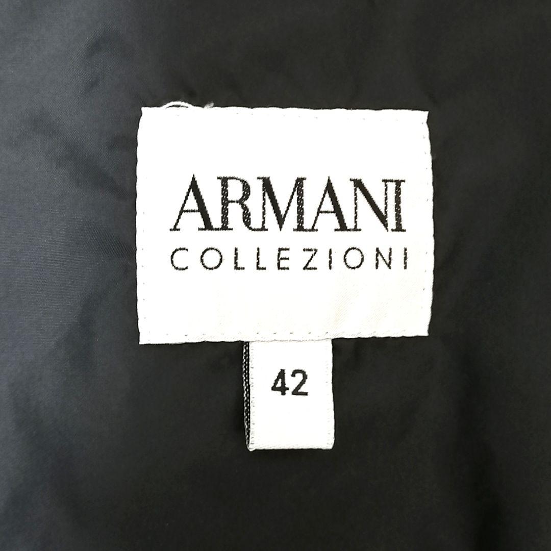 美品✨ アルマーニ コレッツォーニ　薄手 ジャケット　フリル　ベルト　42　黒