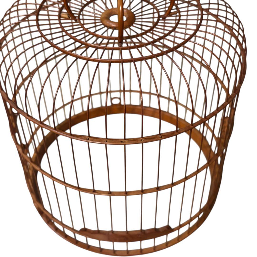 香港 竹製 鳥かご アンティーク 文鳥 止まり木付 鳥籠 中国 セット