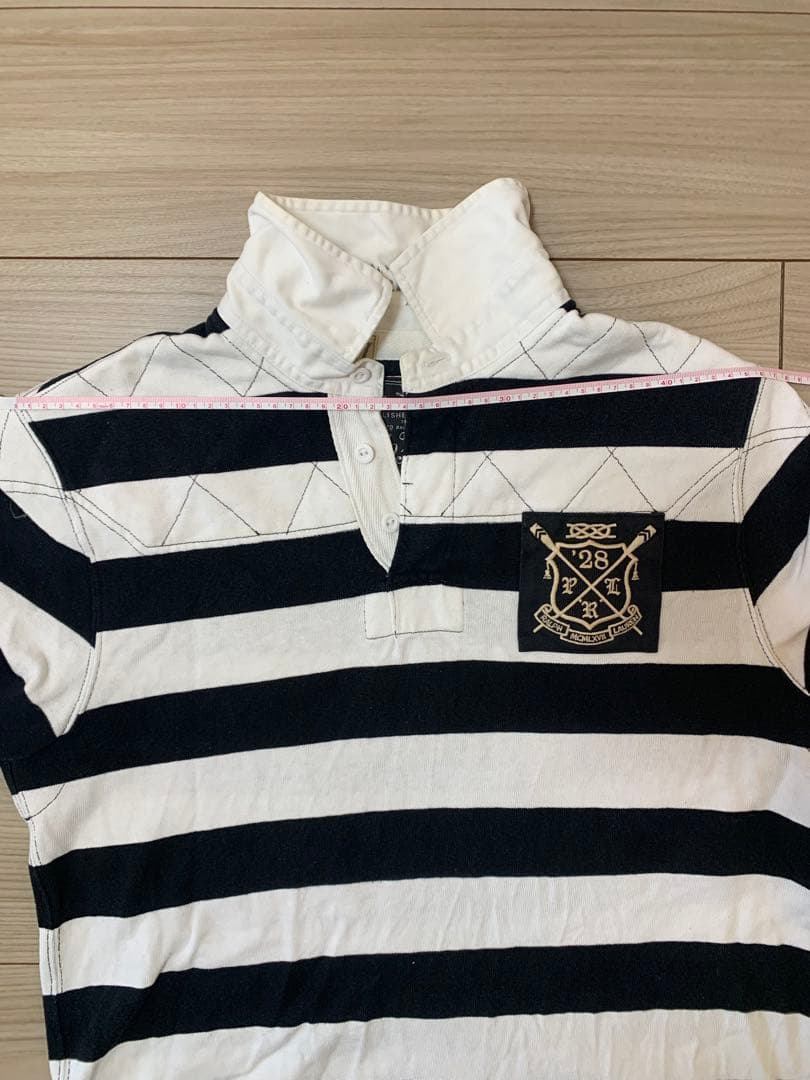 【寸法写真追加】Ralph Lauren ラガーシャツ 白黒ストライプ