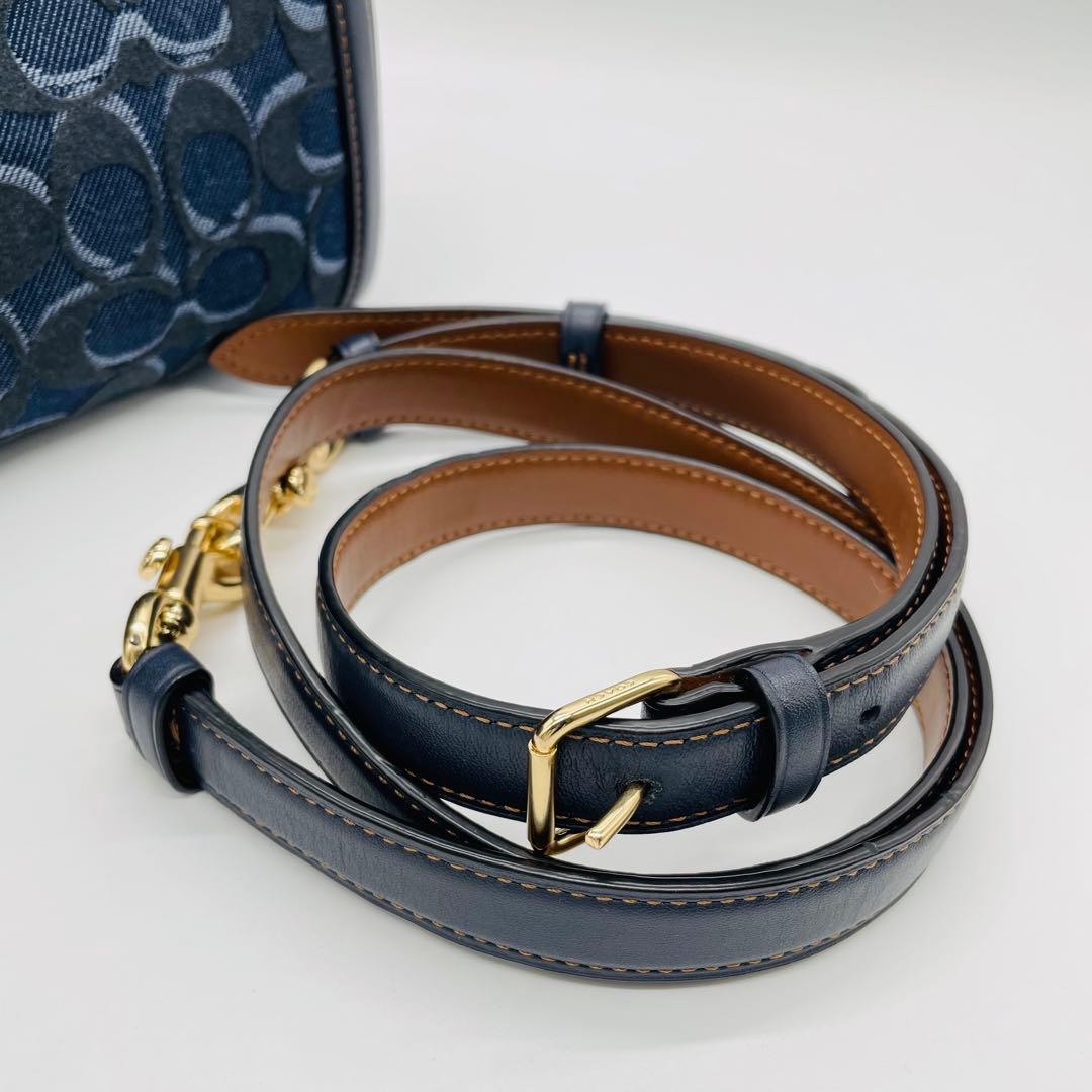 コーチ　ミニボストンバッグ　F39920 2WAY デニム　ネイビー　良品