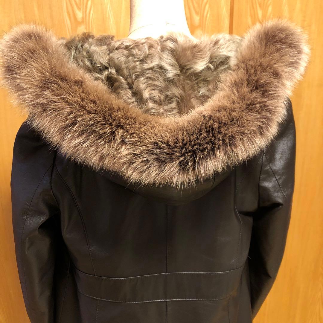 BALMAN バルマン　レザーコート　羊革フォックス　チキアンラム　最高級