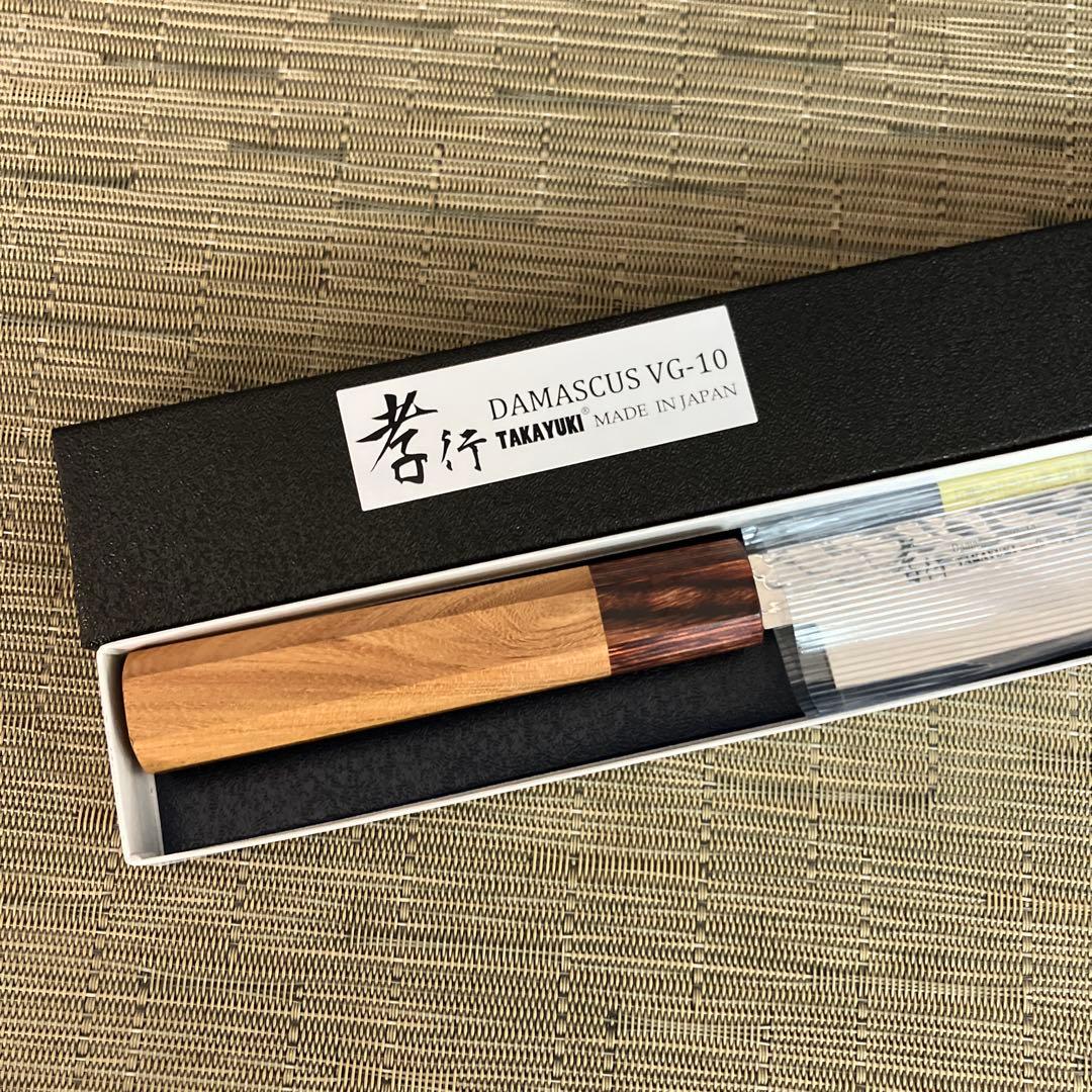 【新品未使用】堺孝行　ペティナイフ 180mm 33層槌目ダマスカス和式