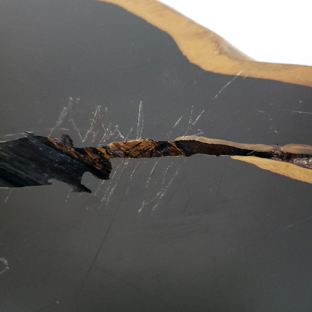 蔵出し特価本黒檀製 原木はす切り花瓶台 38×25×3,5重さ約2,8kg