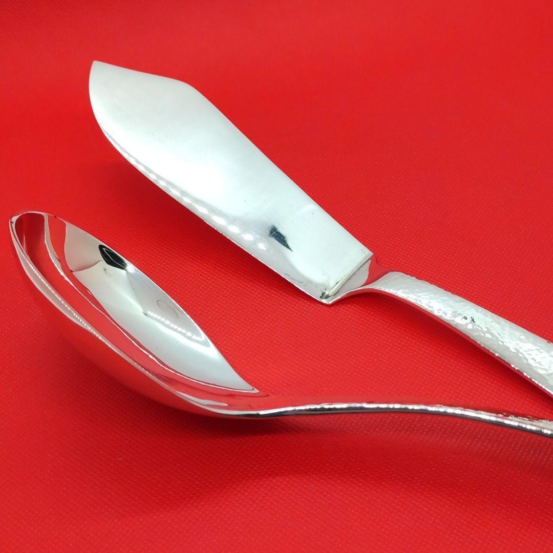 銀製　高級　サーバースプーン&サーバーナイフ　セット　特大スプーン　特大ナイフ