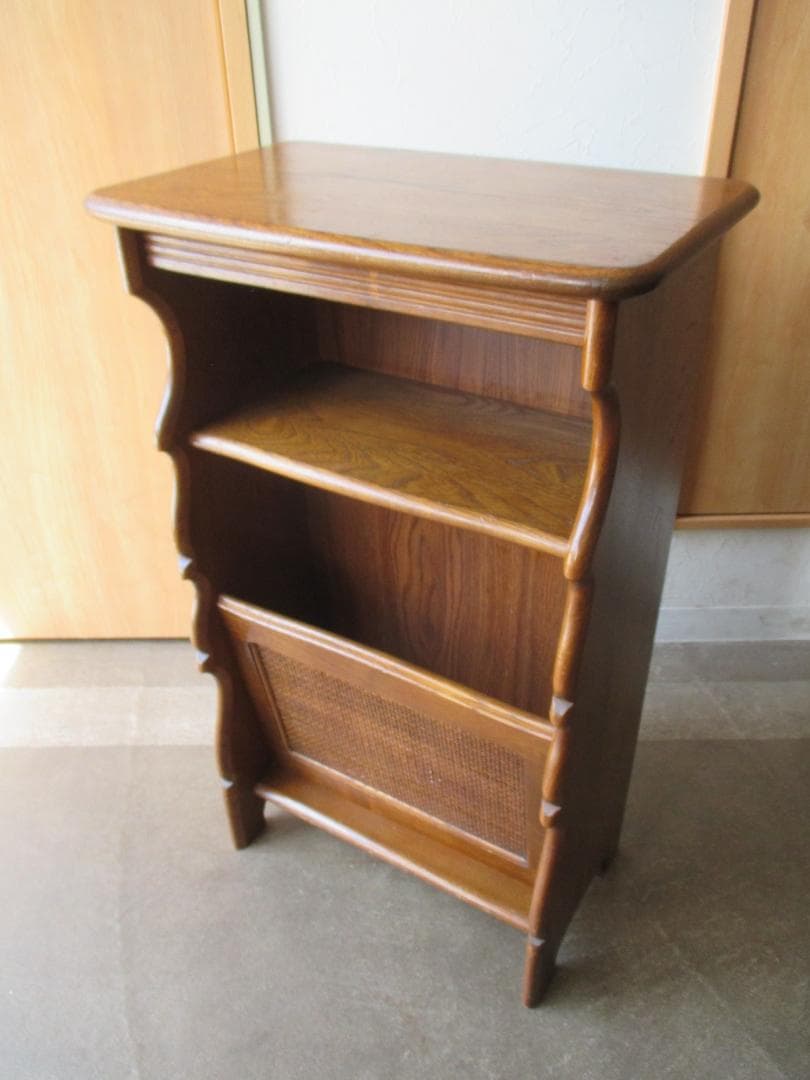 カリモク◎電話台+マガジンラック棚 ◎