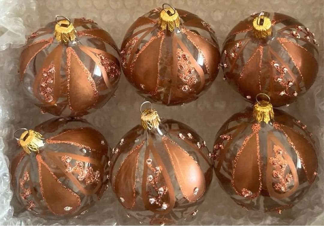 ボヘミアングラス　クリスマスツリーボール6個　代官山クリスマスカンパニー