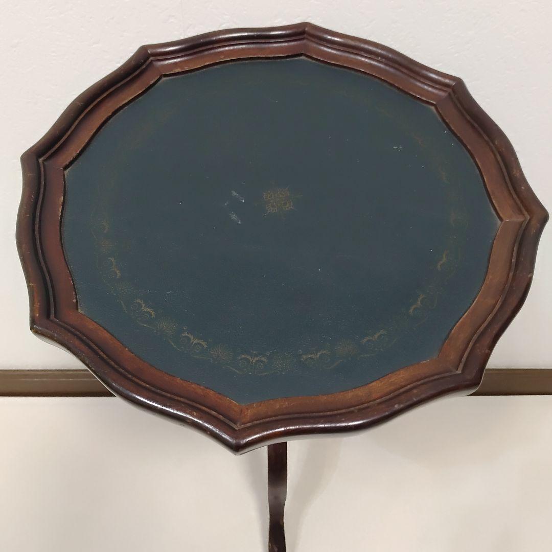 アンティーク 革張り サイドテーブル ワインテーブル